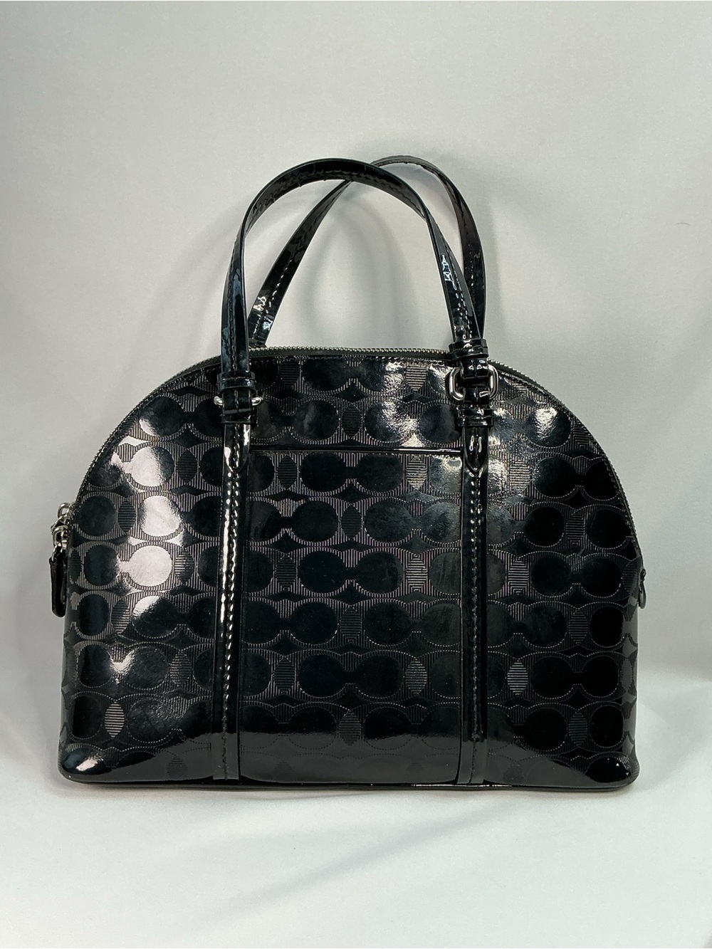 Coach | Peyton Link C Embossed Patent Leather Domed Satchel F32583 - Picture 4 of 15